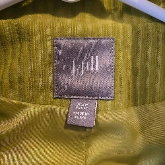 Women's J. JILL Green Button Corduroy Coat Size‎ XS Belted - Picture 4 of 7